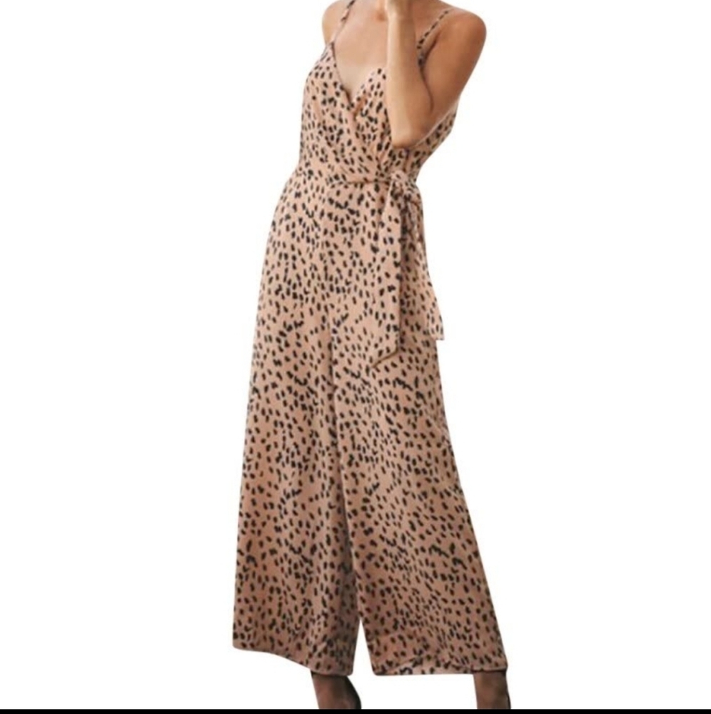 Starmoon Sleeveless Cheetah Print Jumpsuit